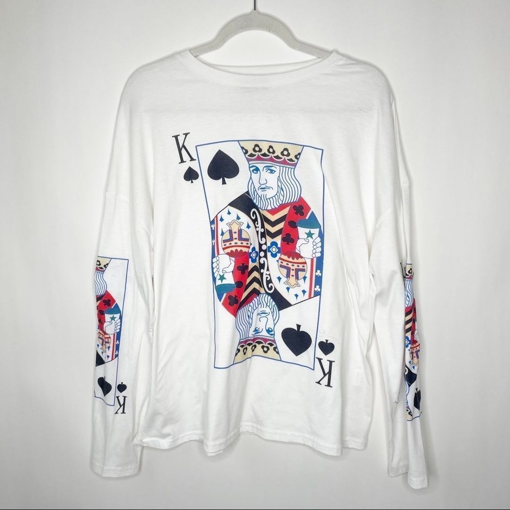 Shein King of Spades Long Sleeve T-Shirt sz. Large #GG
